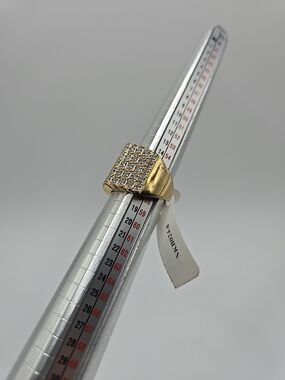 Gold Square Pave Statement Ring for Women